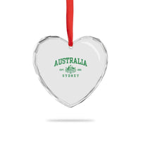Australia Sydney Est 1901 Heart Crystal Glass Ornament Commonwealth Vintage Crest