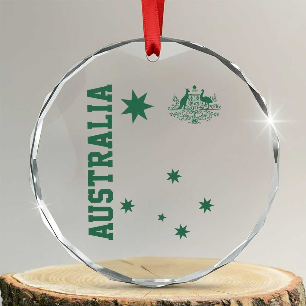 Australia Vintage Federation Star Aussie Coat of Arms Crystal Glass Ornament