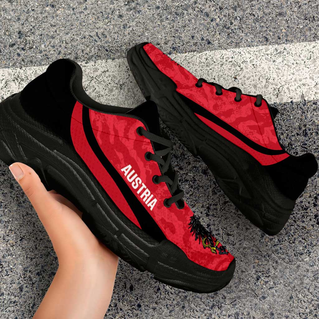 Austria 2026 Football Chunky Sneakers Go Das Team Grunge Curve Stylized - Wonder Print Shop