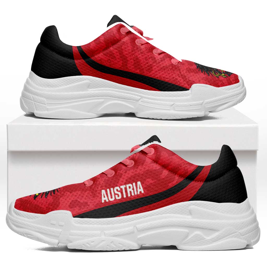Austria 2026 Football Chunky Sneakers Go Das Team Grunge Curve Stylized - Wonder Print Shop