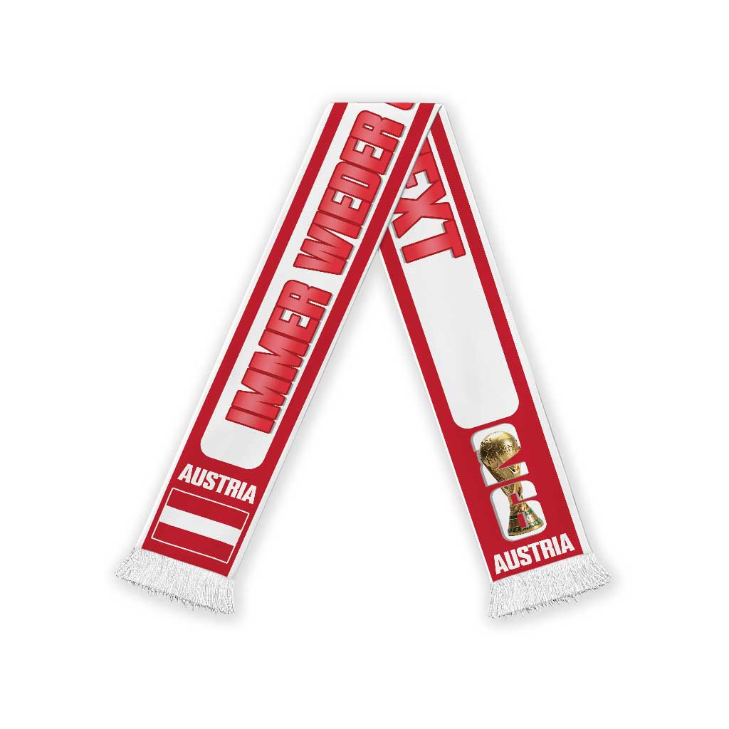 Austria 2026 Football Personalised Soccer Scarf Immer Wieder Osterreich