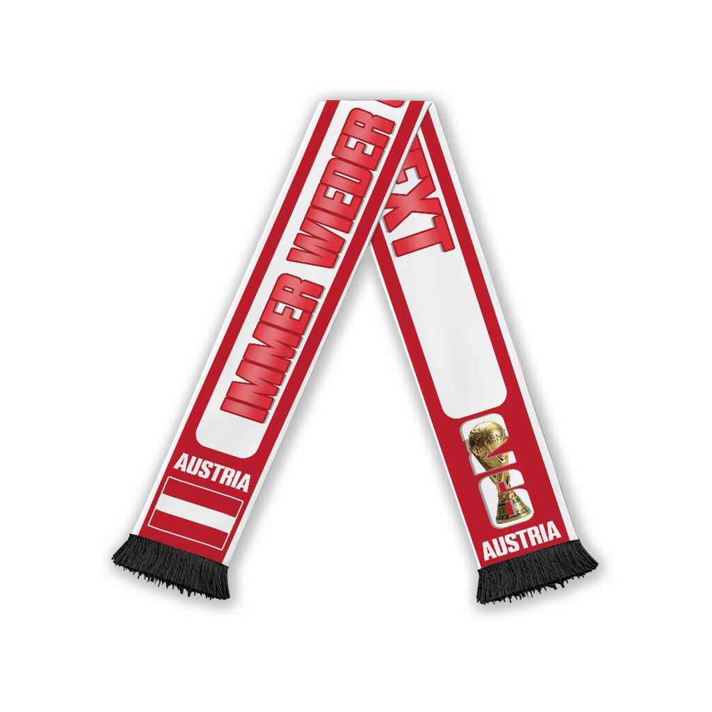 Austria 2026 Football Personalised Soccer Scarf Immer Wieder Osterreich