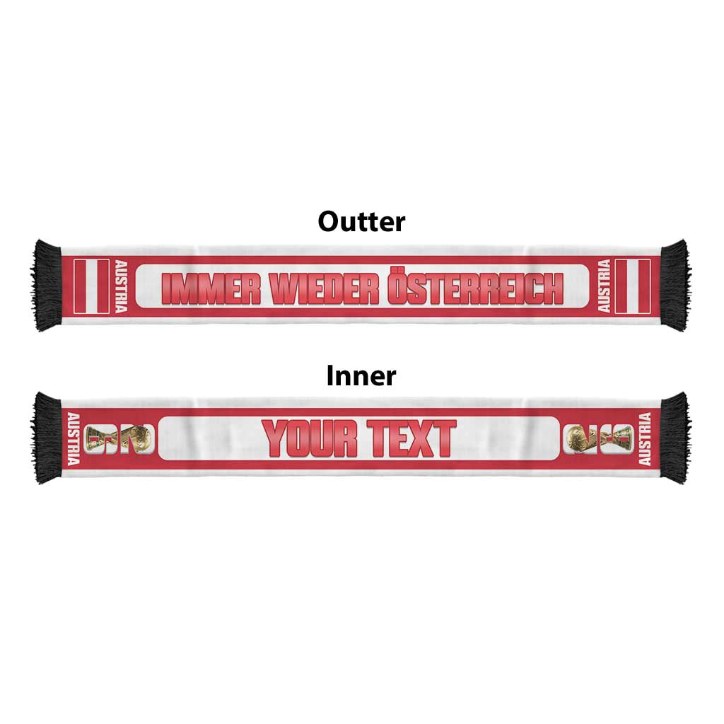 Austria 2026 Football Personalised Soccer Scarf Immer Wieder Osterreich