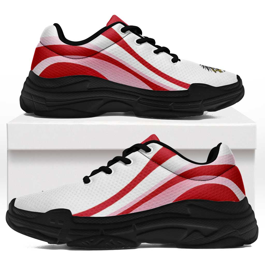 Austria Football Chunky Sneakers Flag-Inspired Curve Style