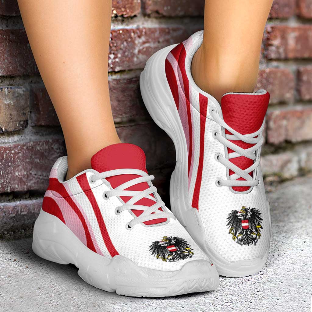 Austria Football Chunky Sneakers Flag-Inspired Curve Style