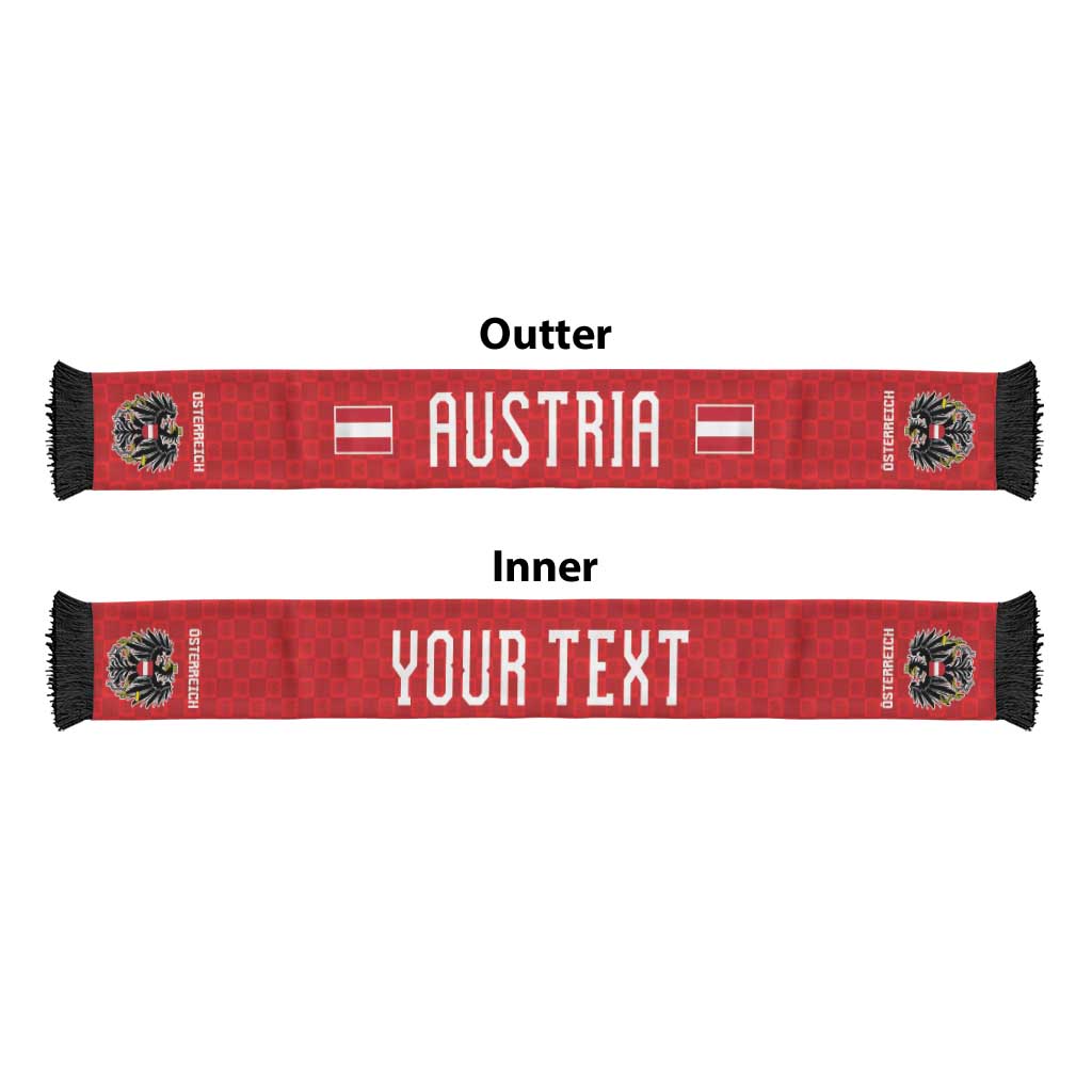 Austria Football Personalized Soccer Scarf Bundesadler Red Checkerboard Eagle