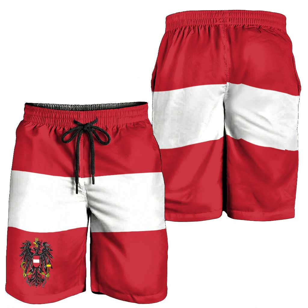 Austria Shorts for Men National Flag Colors - Wonder Print Shop