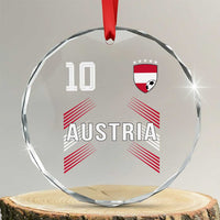 Austria Soccer Sports Graphic Number 10 Jersey Style Crystal Glass Ornament Proud Austrian Football Fans Game Day Pride