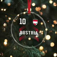 Austria Soccer Sports Graphic Number 10 Jersey Style Crystal Glass Ornament Proud Austrian Football Fans Game Day Pride