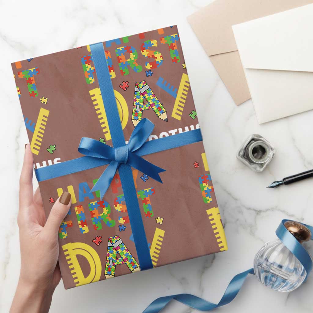 Autism Acceptance Back To School Educator Wrapping Paper Roll Happy First Day