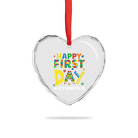 Autism Acceptance Back To School Educator Heart Crystal Glass Ornament Happy First Day