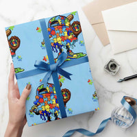 Autism Acceptance Baseball Wrapping Paper Roll Colorful Drip Graphic Neurodiversity Support
