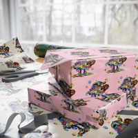 Autism Acceptance Baseball Wrapping Paper Roll Colorful Drip Graphic Neurodiversity Support