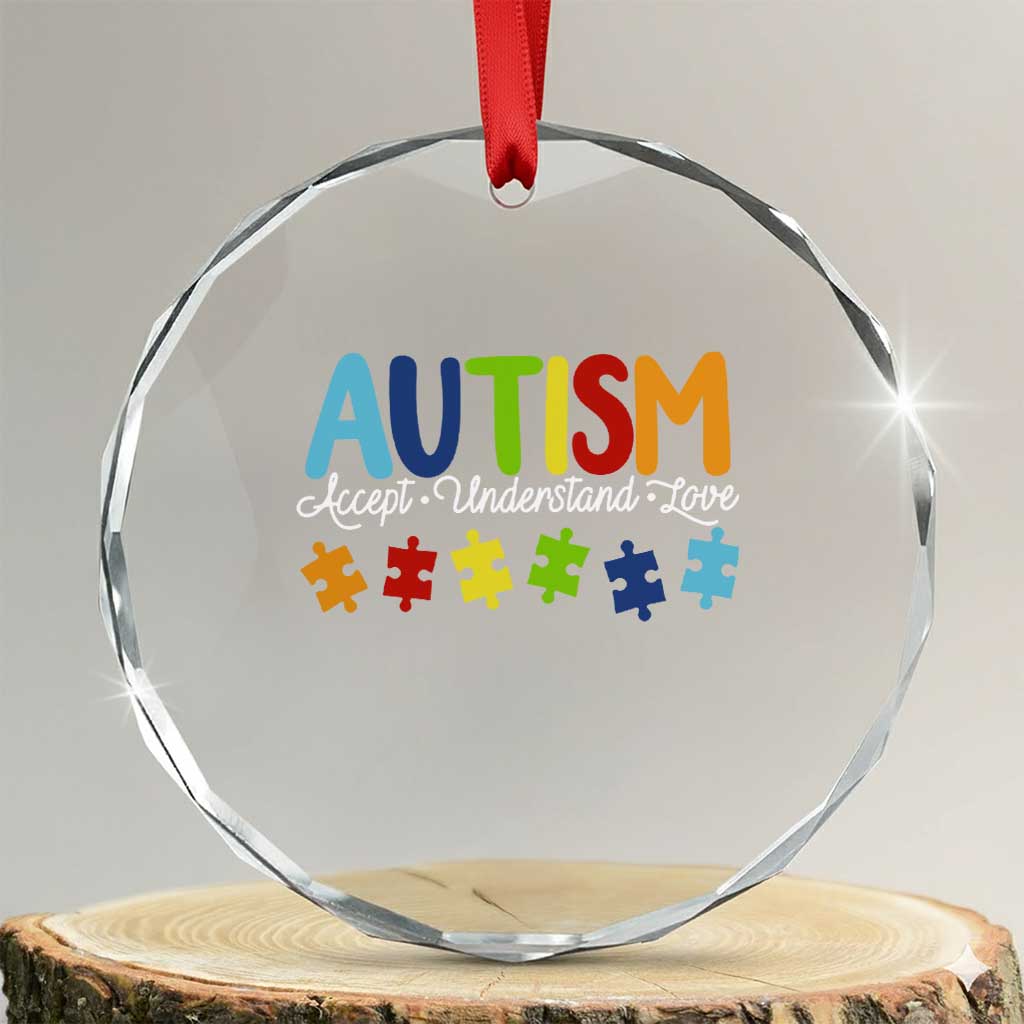 Autism Acceptance Crystal Glass Ornament Accept Understand Love Special Education Teacher Gift