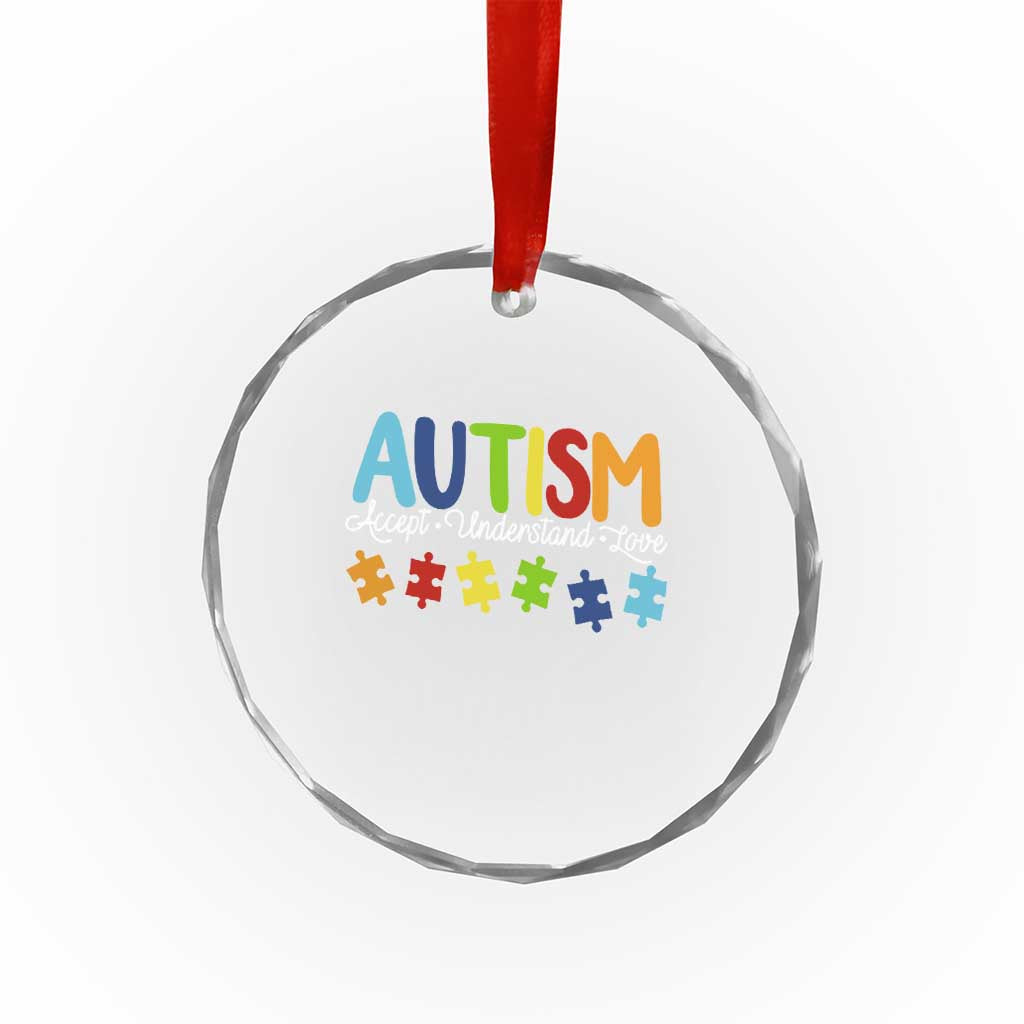 Autism Acceptance Crystal Glass Ornament Accept Understand Love Special Education Teacher Gift