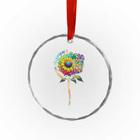 Autism Acceptance Crystal Glass Ornament Accept Understand Love Sunflower Puzzle