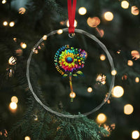 Autism Acceptance Crystal Glass Ornament Accept Understand Love Sunflower Puzzle
