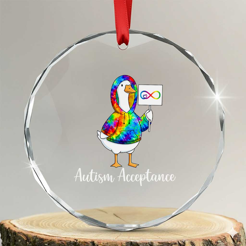 Autism Acceptance Crystal Glass Ornament Accept Understand Love Support Neurodivergent