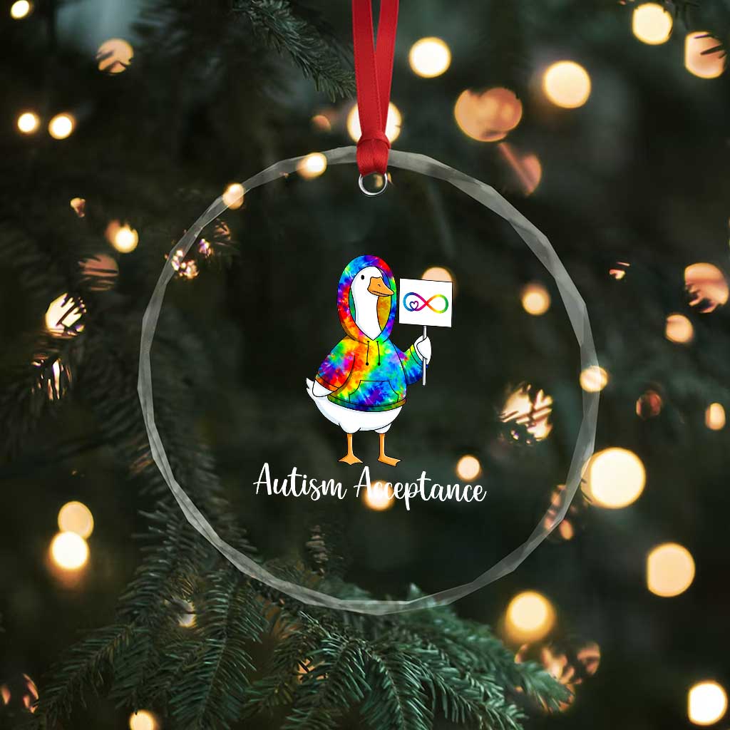 Autism Acceptance Crystal Glass Ornament Accept Understand Love Support Neurodivergent