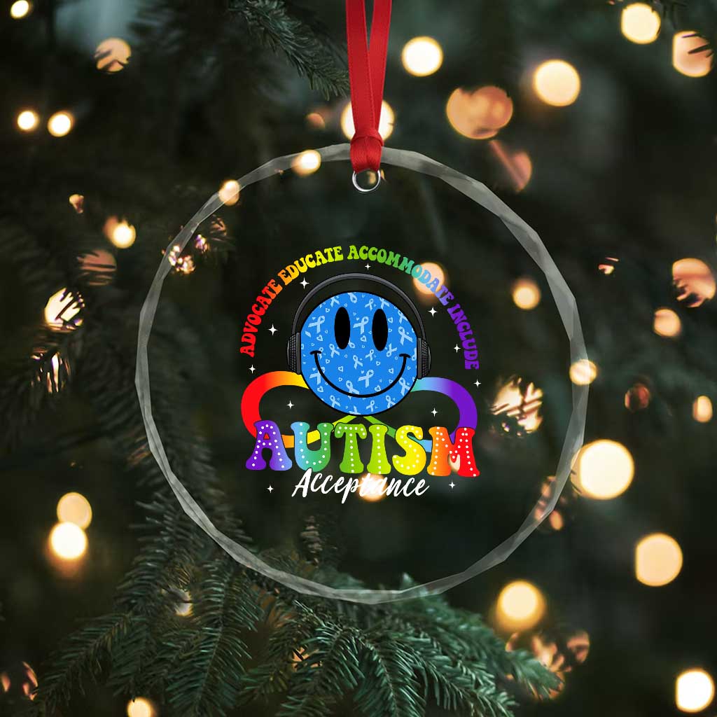 Autism Acceptance Crystal Glass Ornament Acceptance Special Education Teacher Kids