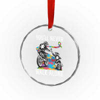 Autism Acceptance Crystal Glass Ornament Autism Dad Motocross Rider Father Son Support