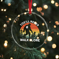 Autism Acceptance Crystal Glass Ornament Autism Dad You'll Never Walk Alone Support