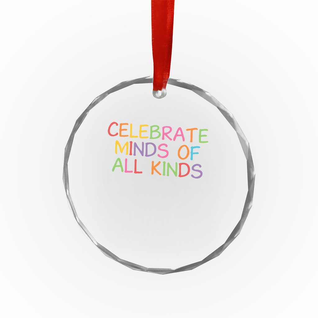 Autism Acceptance Crystal Glass Ornament Celebrate Minds of All Kinds