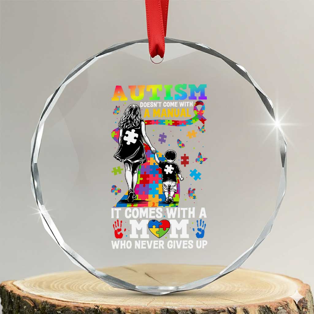 Autism Acceptance Crystal Glass Ornament Doesn't Come with a Manual Autism Mom