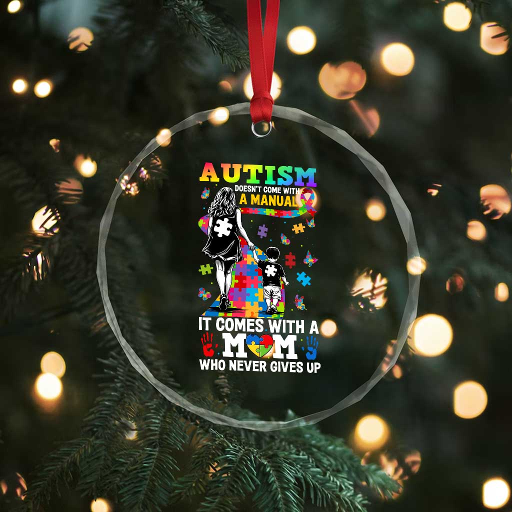 Autism Acceptance Crystal Glass Ornament Doesn't Come with a Manual Autism Mom