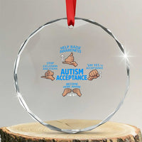 Autism Acceptance Crystal Glass Ornament Hand Neurodiversity SPED Teacher