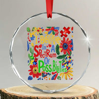 Autism Acceptance Crystal Glass Ornament I Believe In A Spectrum Of Possibilities Retro Boho - Wonder Print Shop