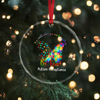 Autism Acceptance Crystal Glass Ornament In A World Where You Can Be Anything Be Kind Butterfly Puzzle