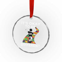 Autism Acceptance Crystal Glass Ornament It's Okay To Be Different