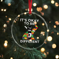 Autism Acceptance Crystal Glass Ornament It's Okay To Be Different