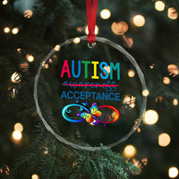 Autism Acceptance Crystal Glass Ornament Neurodivergent Support Infinity Butterfly Symbol