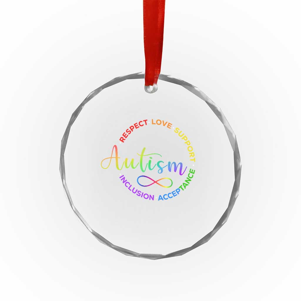 Autism Acceptance Crystal Glass Ornament Respect Love Support Autism Awareness Month