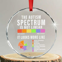 Autism Acceptance Crystal Glass Ornament The Autism Spectrum Is Not Linear - Wonder Print Shop