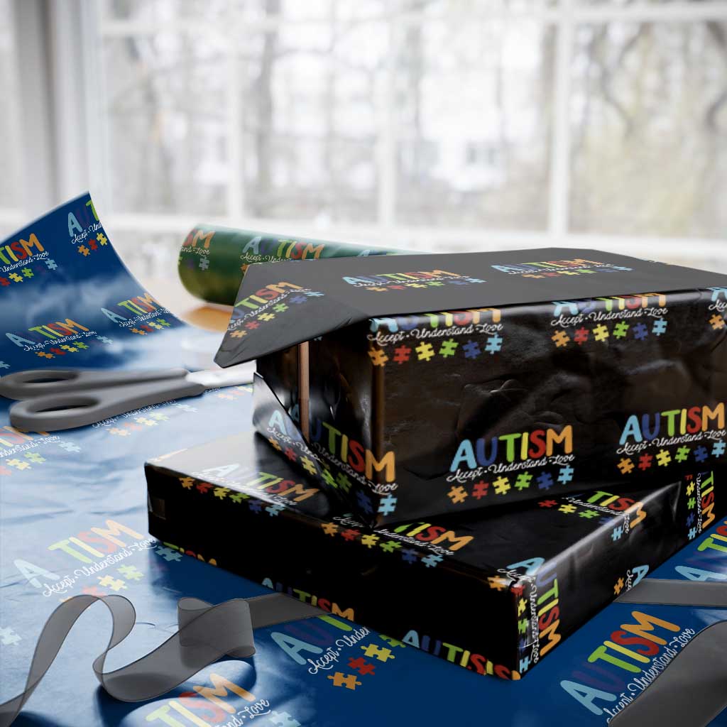 Autism Acceptance Wrapping Paper Roll Accept Understand Love Special Education Teacher Gift
