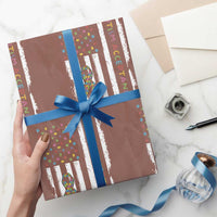 Autism Acceptance Wrapping Paper Roll American Flag Neurodivergent Support Ribbon Puzzle