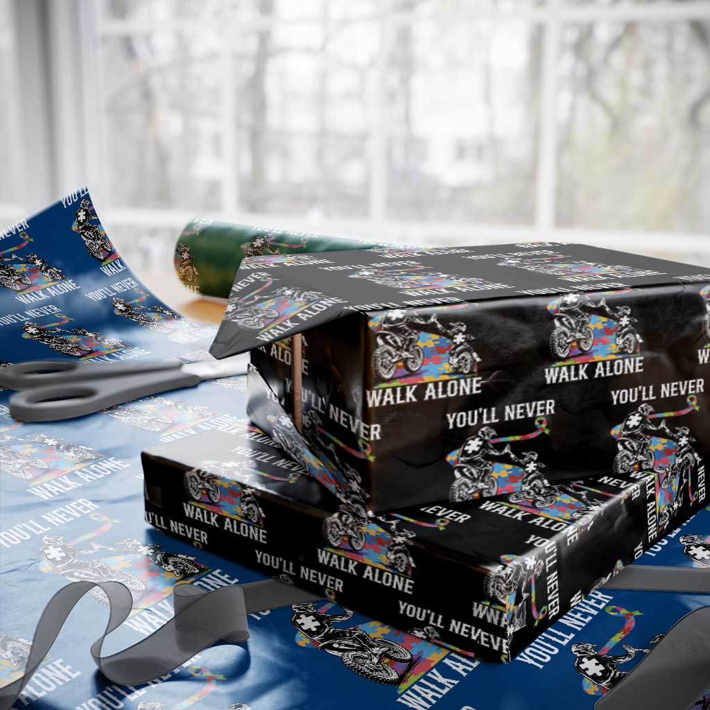 Autism Acceptance Wrapping Paper Roll Autism Dad Motocross Rider Father Son Support