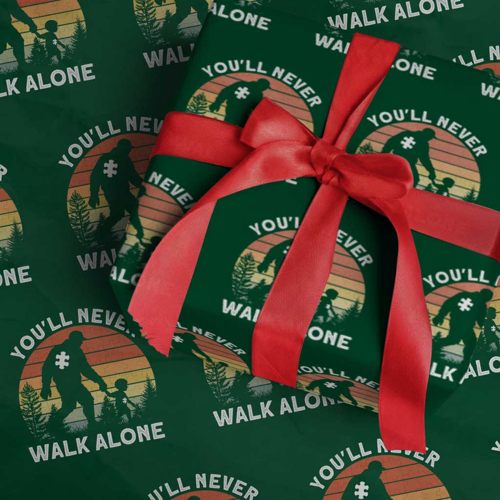 Autism Acceptance Wrapping Paper Roll Autism Dad You'll Never Walk Alone Support