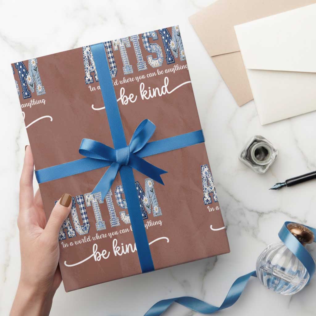 Autism Acceptance Wrapping Paper Roll In A World Where You Can Be Anything Be Kind