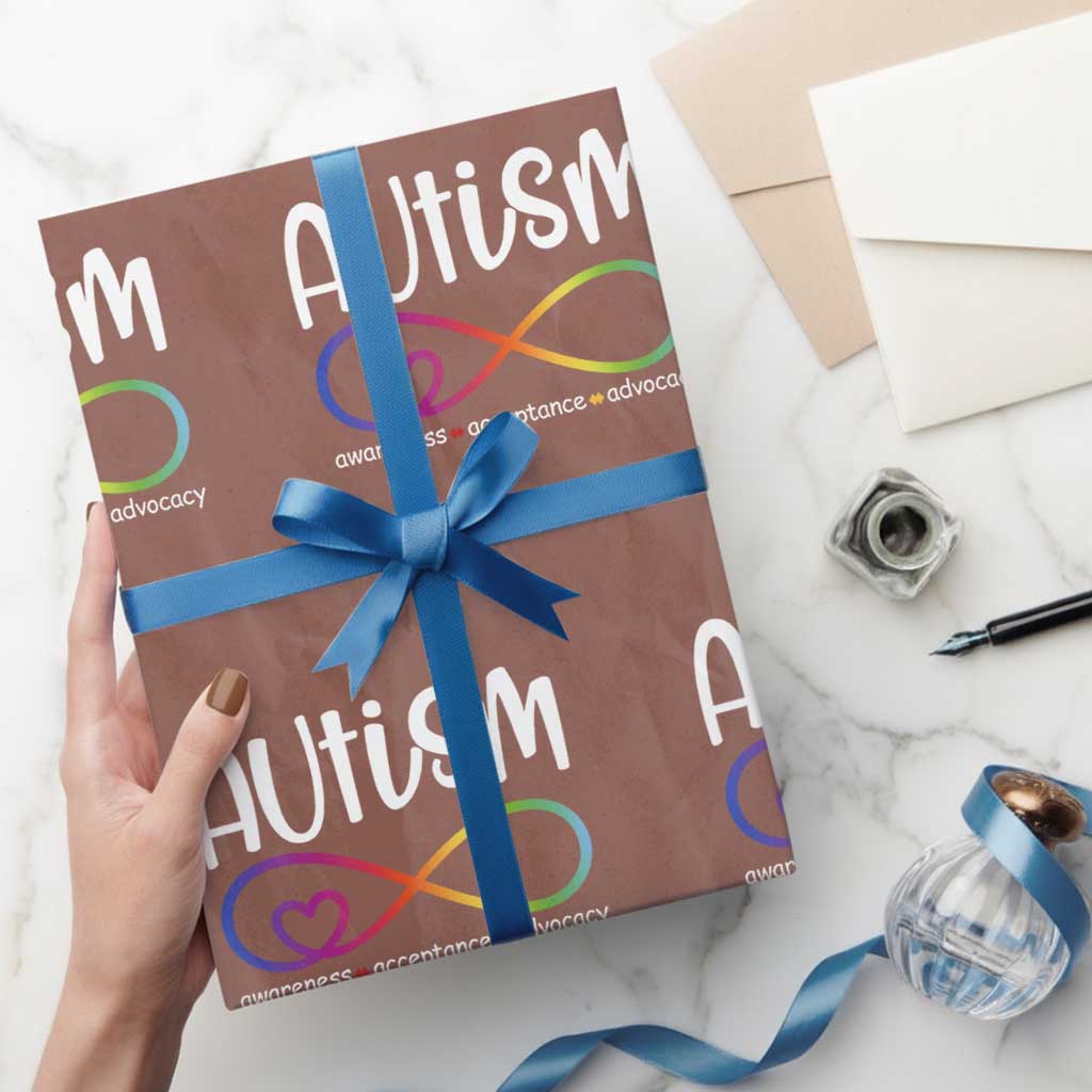 Autism Acceptance Wrapping Paper Roll Neurodivergent Support Infinity Symbol