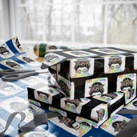 Autism Acceptance Wrapping Paper Roll Neurodivergent Support Messy Bun Ribbon Puzzle