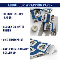 Autism Acceptance Wrapping Paper Roll Neurodivergent Support Messy Bun Ribbon Puzzle
