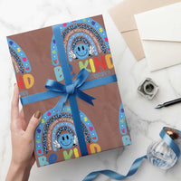 Autism Acceptance Wrapping Paper Roll Rainbow in April We Wear Blue Ribbon Autism