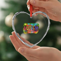 Autism Acceptance Heart Crystal Glass Ornament Accept Understand Love Autistic Support - Wonder Print Shop