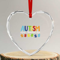 Autism Acceptance Heart Crystal Glass Ornament Accept Understand Love Special Education Teacher Gift