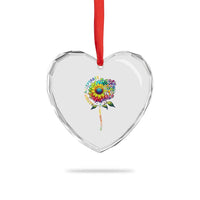 Autism Acceptance Heart Crystal Glass Ornament Accept Understand Love Sunflower Puzzle