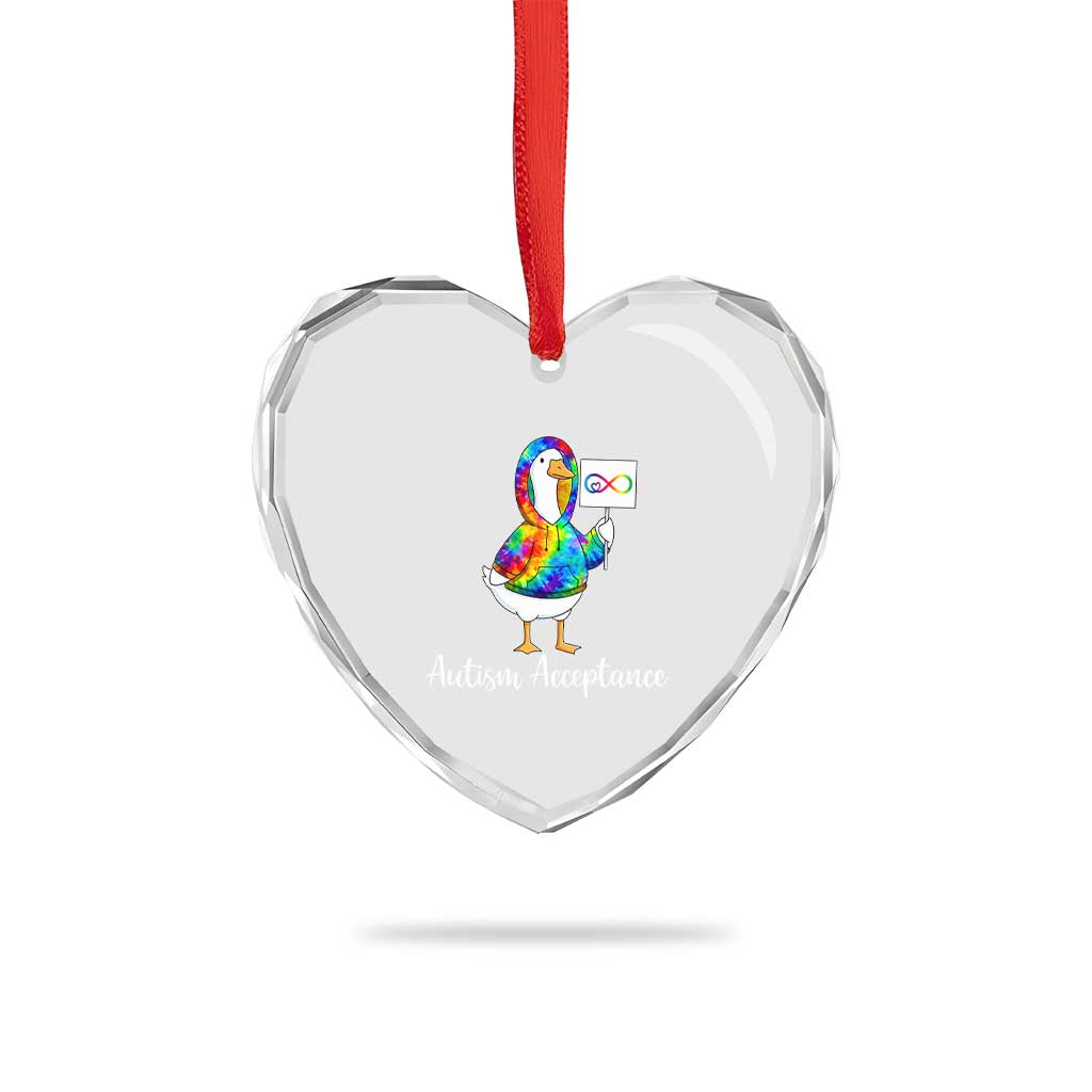Autism Acceptance Heart Crystal Glass Ornament Accept Understand Love Support Neurodivergent